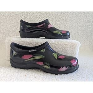 Sloggers Tulips Waterproof Garden Shoe w/ Comfort Insole Dark Blue Size 6